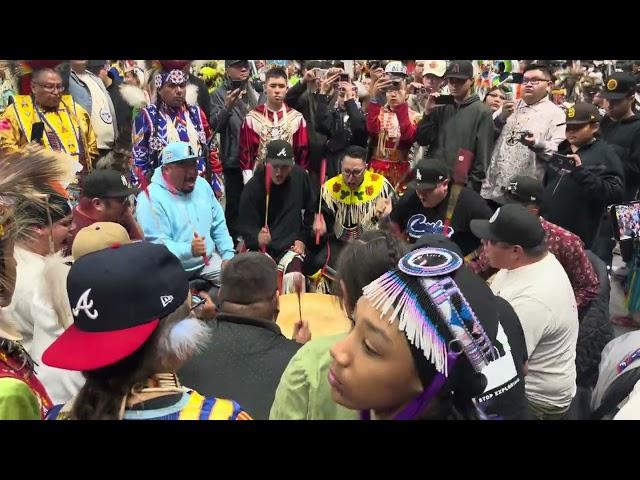 Young Spirit Sings an awesome crispy song @ Red Deer Powwow 2023