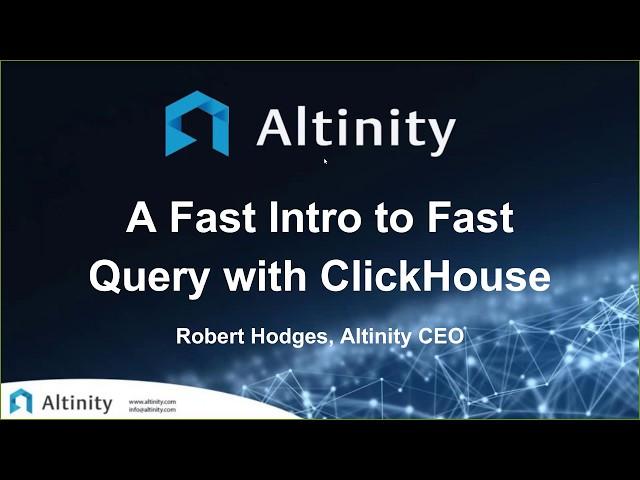 A Fast Intro to Fast Query with ClickHouse | ClickHouse Webinar