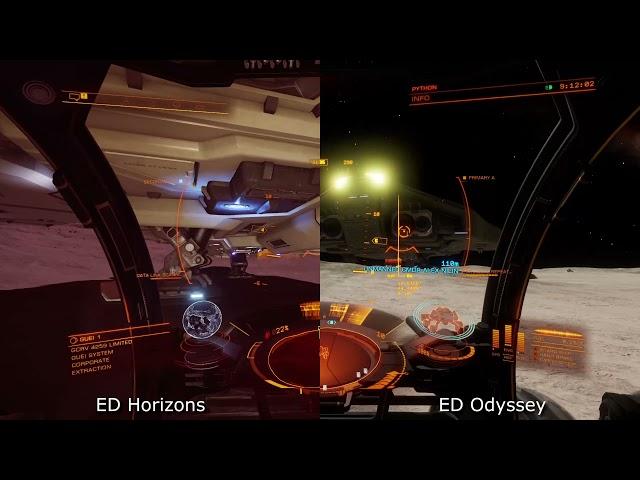 Elite Dangerous Odyssey vs. Horizons Graphics Comparison Side by Side [ULTRA 1080p 60fps]