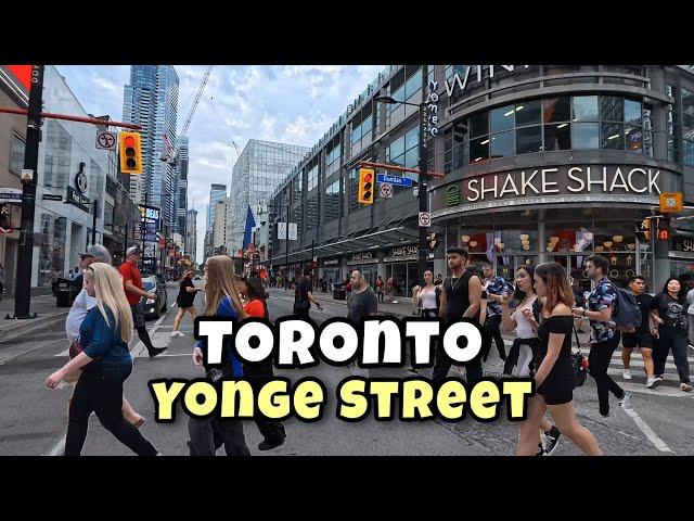 Toronto  Saturday Yonge Street Downtown Walking Tour Canada 4k