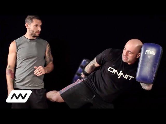 Joe Rogan Teaches Aubrey Marcus How to Roundhouse Kick