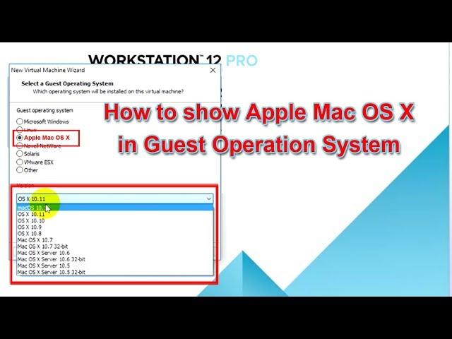 How to show Apple Mac OS X in Guest Operation System List on VMWare