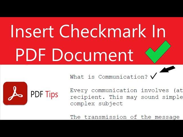 add in pdf| how to put a tick in pdf file using adobe acrobat DC |insert tick mark in adobe acrobat