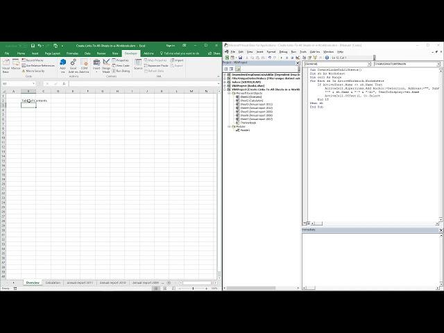 Create Links To All Sheets in a Workbook