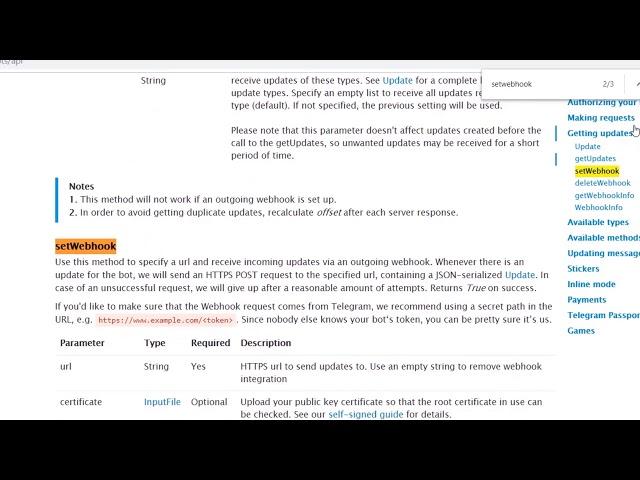 Telegram Bot - Part 5 - Set Webhook