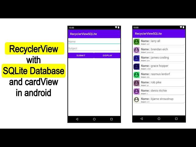 Android Studio | recyclerview with SQLite database and CardView