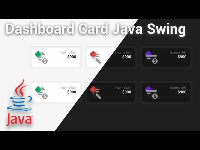 Java Swing Designing Dashboard Card UI With Glassmorphism Icon