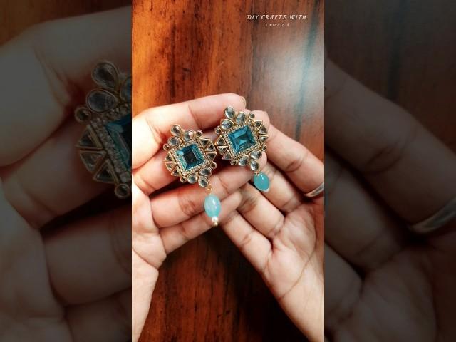 kundan stones earrings making  #diy #shorts #jewellerymaking #handmadeearrings