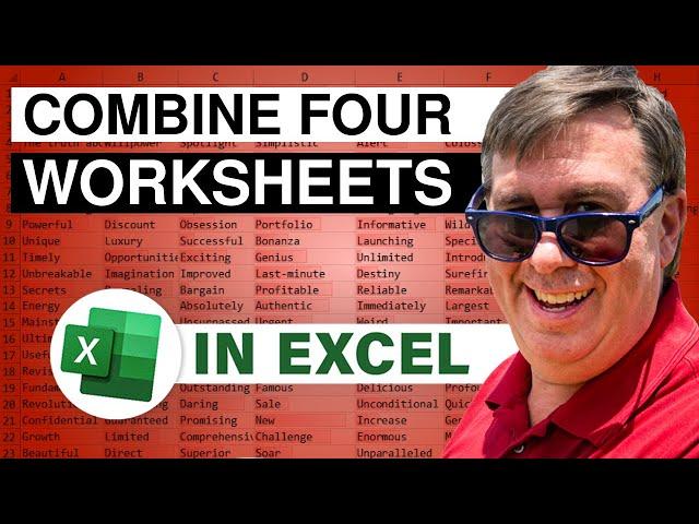 Excel Data Transformation: Combine 4 Sheets in Excel using Power Query - Episode 2178