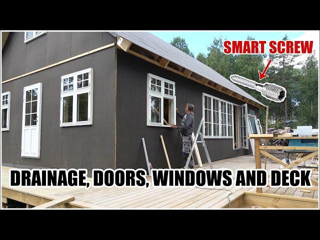 Building a house by myself (Ep.4) Drainage, Doors, Windows and Deck