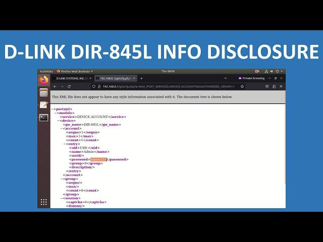 CVE-2024-33113 D-Link DIR-845L Information Disclosure