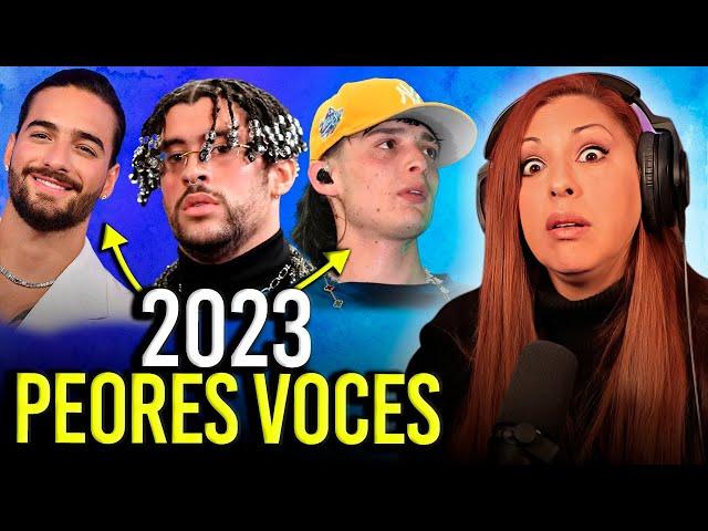 Los PEORES cantantes con ÉXITO SIN TALENTO del 2023 | vocal coach Reaction & analysis