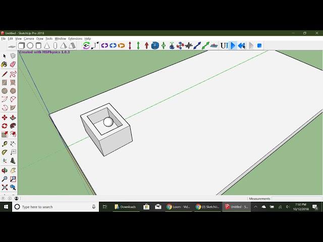 MS Physics SketchUp Box with a ball inside