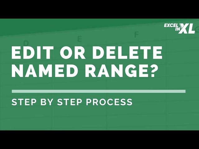 How to Edit or Delete: Named Range in MS Excel | Step by Step process | 2020