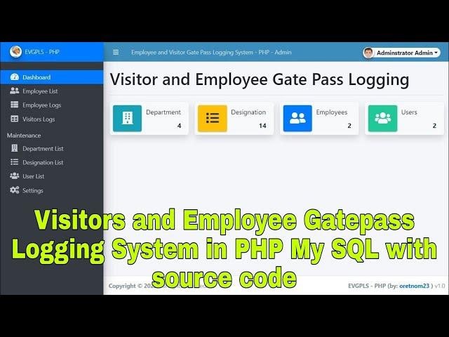 Visitors and Employee Gatepass Logging System in PHP My SQL with source code