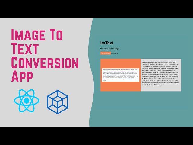 Image To Text Conversion App with React and Tesseract.js