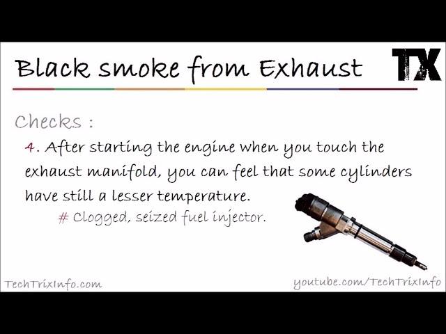 Why black smoke from exhaust | Causes 2.