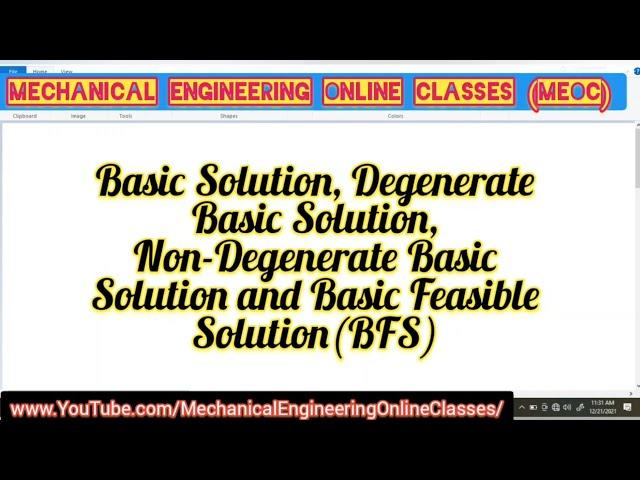 Basic Solution, Non degenerate and degenerate basic solution, basic feasible solution with example
