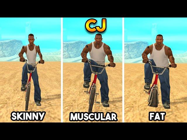 SKINNY CJ VS MUSCULAR CJ VS FAT CJ (GTA SAN ANDREAS COMPARISON)