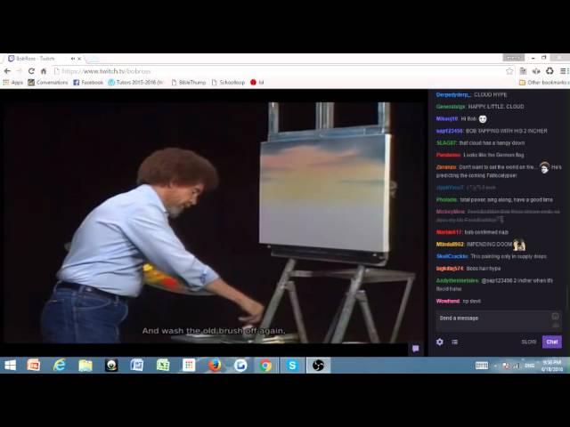 Bob Ross restream for friends (even with twitch chat!!!)