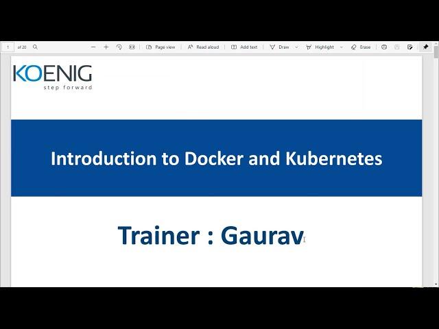 Introduction to Docker and Kubernetes  | Koenig