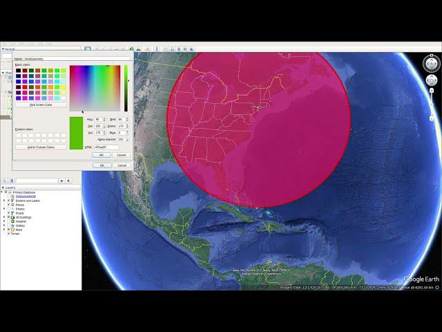 How to Draw A Circle Filled with Color on Google Earth or Google Earth Pro | Color Transparency