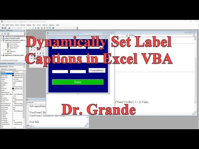 Dynamically Setting Label Control Captions using Excel VBA