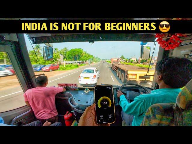 India is not for Beginners Extremely Aggressive VOLVO BUS Driving on NH 16 || Indian Volvo Drivers