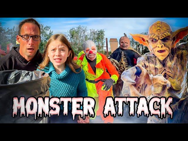 HAUNTED HOUSE MONSTERS ATTACKED MY DAD | the McCartys Halloween videos