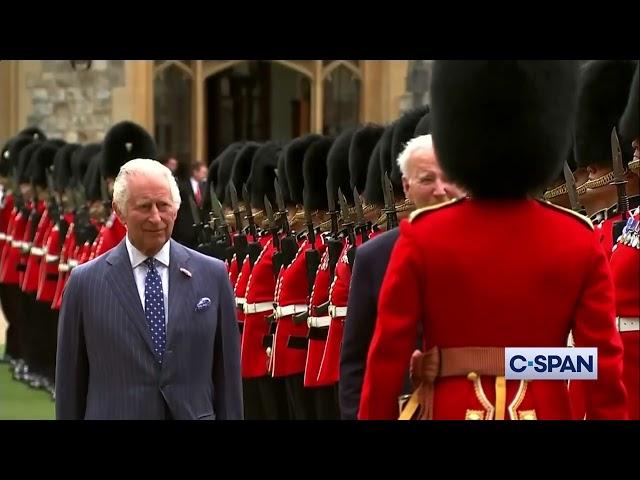 President Biden arrives at Windsor Castle to meet with King Charles III