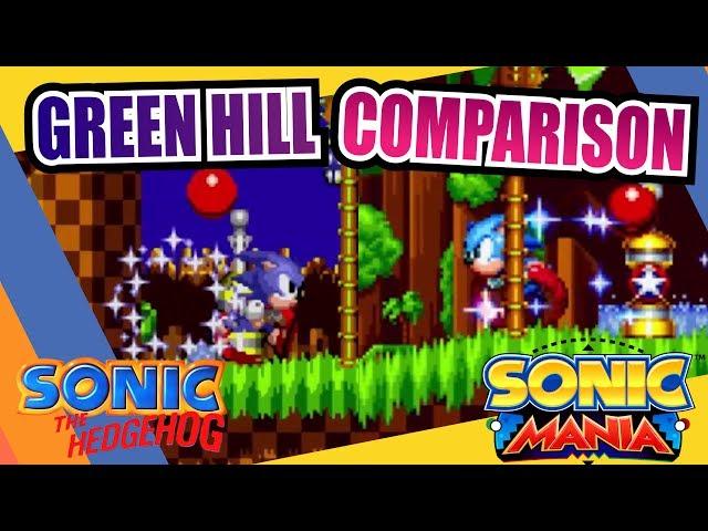 Sonic Mania and Sonic the Hedgehog (Green Hill Zone) Side by Side Comparison