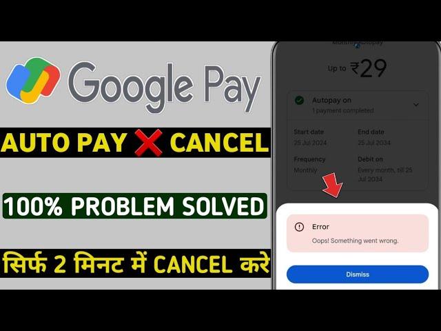 Google pay auto payment cancel error opps something went wrong | GPay auto pay error opps something