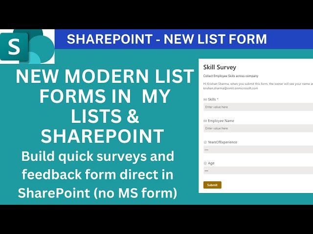 SharePoint New List Form Experience - Build Quick Surveys and Feedback forms