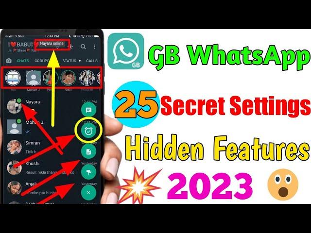 GB Whatsapp Hidden 25 Important Settings & Featurs 2023