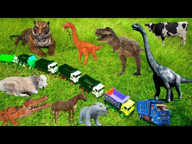 Simulation Toy Truck Animal Transport Dinosaur Striped Cow Buffalo Crocodile Bear | Ghafana Story