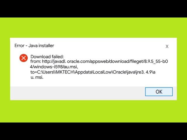 How To Fix Java Installer - Download Failed Error Windows 10/8/7 - How To Download and Install JAVA