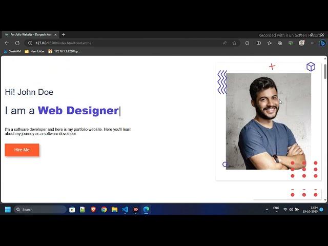 "Build Your First Responsive Portfolio Website | HTML & CSS Tutorial for Beginners"