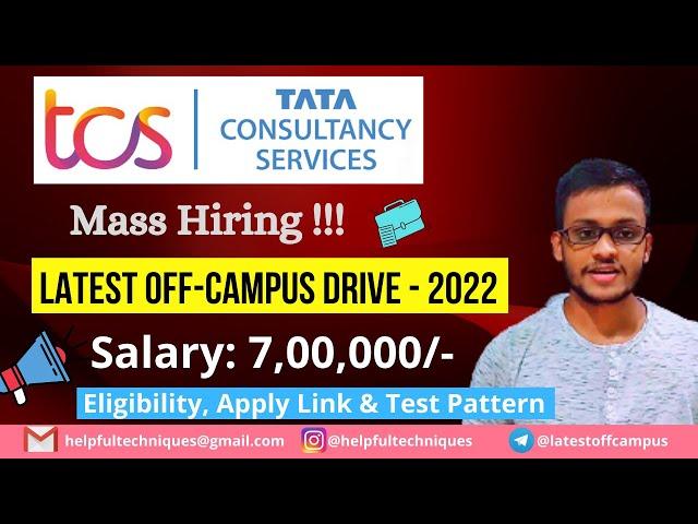 TCS Fresher Off-Campus Drive [DETAILED] - 2022 | Salary: 7LPA | Ninja/Digital | Helpful Techniques.