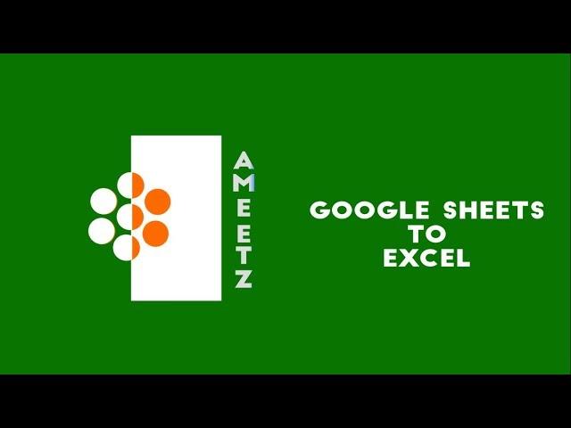How to import Data from Google Sheets to Excel