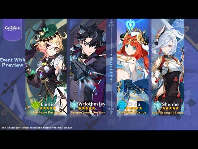 NEW UPDATE!! VERSION 4.8 BANNERS & CHRONICLED WISH (Emilie, Wriothesley & Nilou) - Genshin Impact