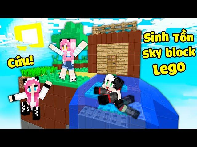 MỀU THỬ THÁCH 24GIỜ SINH TỒN SKYBLOCK LEGO TRONG MINECRAFT*REDHOOD SỐNG TRÊN SKYBLOCK TOÀN LEGO MCPE