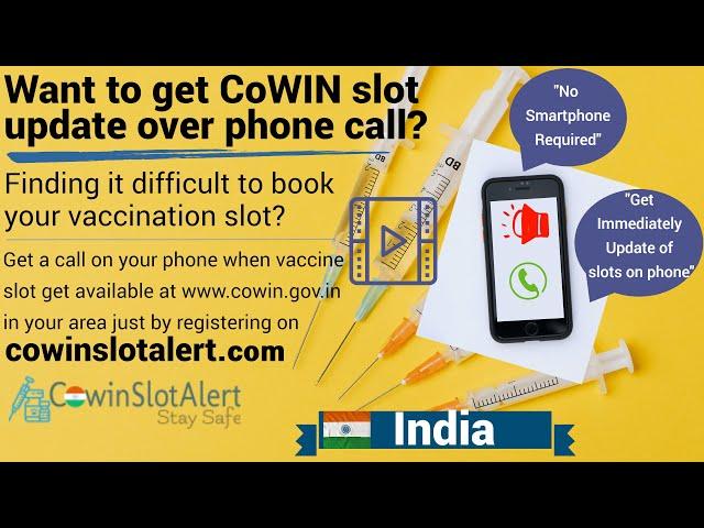 How to get Vaccination Slot alert with call? | CoWIN | Covid 19 | Covishield and Covaxin | 18+ & 45+