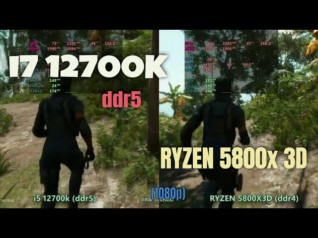 i7 12700k ddr5 vs Ryzen 5800x3d in 2024