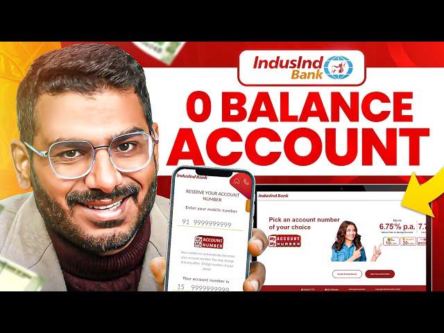 Indusind Bank Zero Balance Account Opening Online | Zero Balance Bank Account Opening Online
