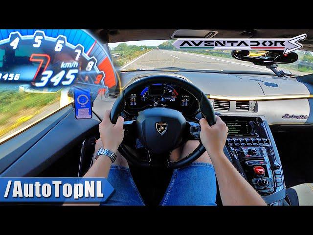 LAMBORGHINI Aventador S V12 *345KM/H* on AUTOBAHN [NO SPEED LIMIT] by AutoTopNL