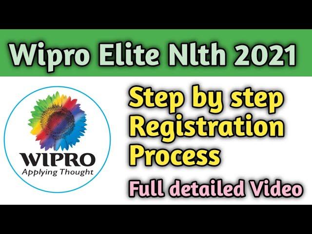 Wipro Elite Registration Process 2021 | Step by Step Full detailed Explanation