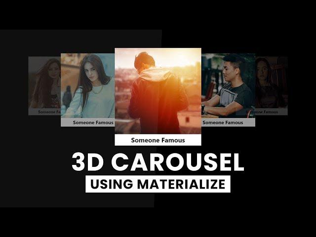 3D Carousel Using Materialize | Html CSS & jQuery