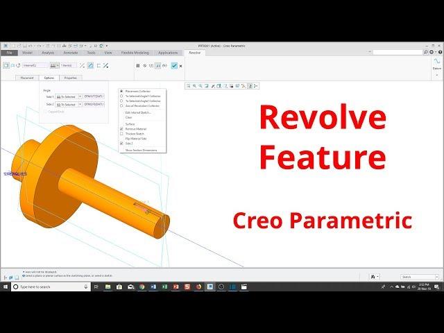 Creo Parametric - Revolve Feature - Part Modeling Basics