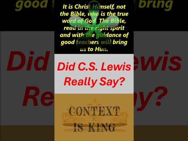 (MMW-10) Did Lewis REALLY say "Christ Himself, not the Bible"? SORT OF!! #shorts