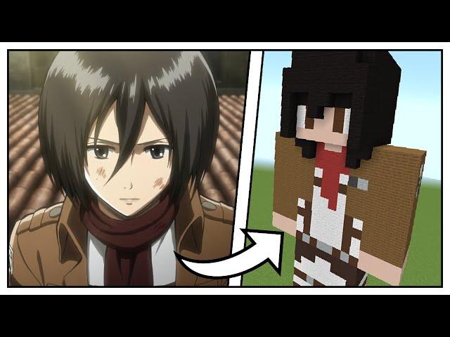 How to Build a Mikasa Ackerman Statue (Attack on Titan) - Minecraft